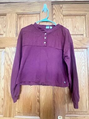 Roxy - Cozy Burgundy Henley Pullover